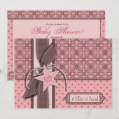 Star is Born Girl Baby shower Invitation Kaart (Voorkant / Achterkant)