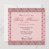Star is Born Girl Baby shower Invitation Square Kaart (Achterkant)