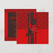 Star is Born Red Baby shower Invitation Square Kaart (Voorkant / Achterkant)