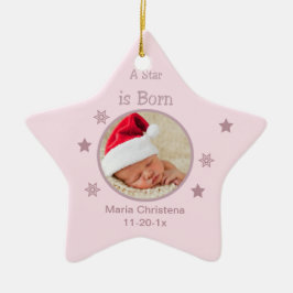 Star is geboren op speciaal foto-Ornament (roze) Keramisch Ornament