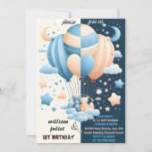 star joint beer Hete Luchtballon Twins 1e Verjaard Kaart (Voorkant)