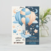 star joint beer Hete Luchtballon Twins 1e Verjaard Kaart (Staand voorkant)