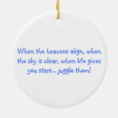 Star Juggler kerstboomversiering Keramisch Ornament (Achterkant)