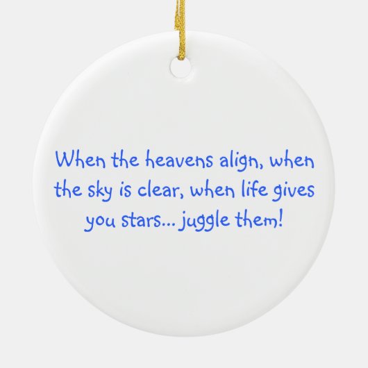 Star Juggler kerstboomversiering Keramisch Ornament (Achterkant)