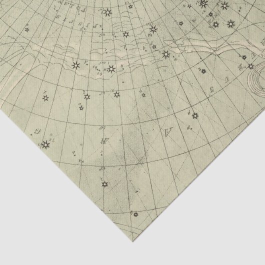 Star-kaart van de Zuid-poolregio Tissuepapier (Detail)