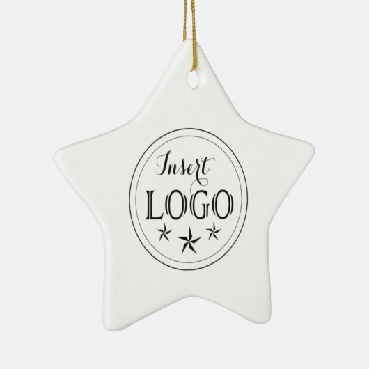 Star Keramisch Ornament met aangepaste Logo en QR- (Rechts)