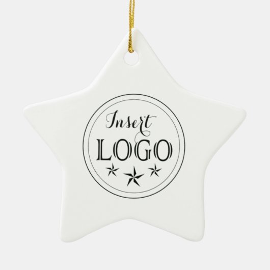 Star Keramisch Ornament met aangepaste Logo en QR- (Voorkant)