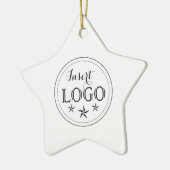Star Keramisch Ornament met aangepaste Logo en QR- (Links)