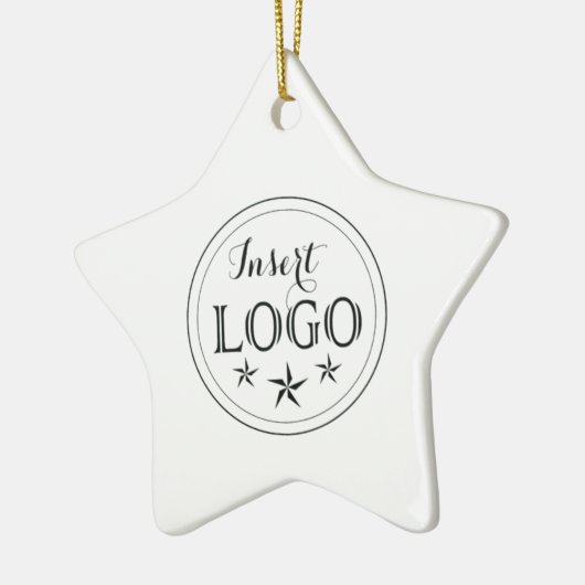 Star Keramisch Ornament met aangepaste Logo en QR- (Links)