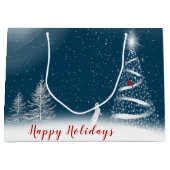 Star-kerstboom en Bunny Large Gift Bag Groot Cadeauzakje (Voorkant)