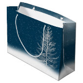 Star-kerstboom en Bunny Large Gift Bag Groot Cadeauzakje (Achterkant Gekanteld)