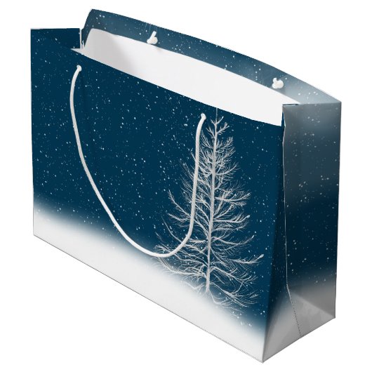 Star-kerstboom en Bunny Large Gift Bag Groot Cadeauzakje (Achterkant Gekanteld)