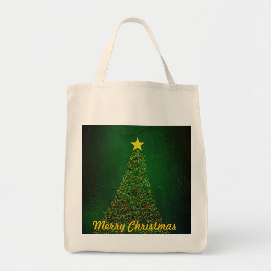 Star kerstboom Organic Shopping Bag Tote Bag (Voorkant)