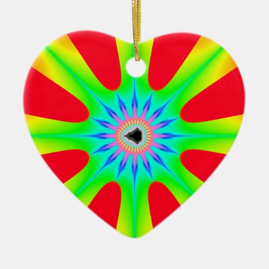 Star Kerstfractal Keramisch Ornament (Voorkant)