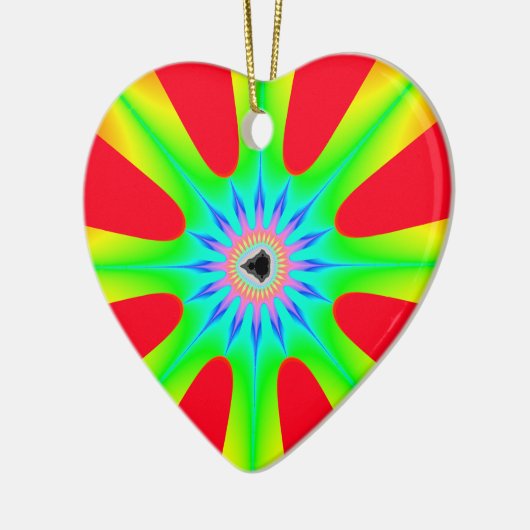 Star Kerstfractal Keramisch Ornament (Links)