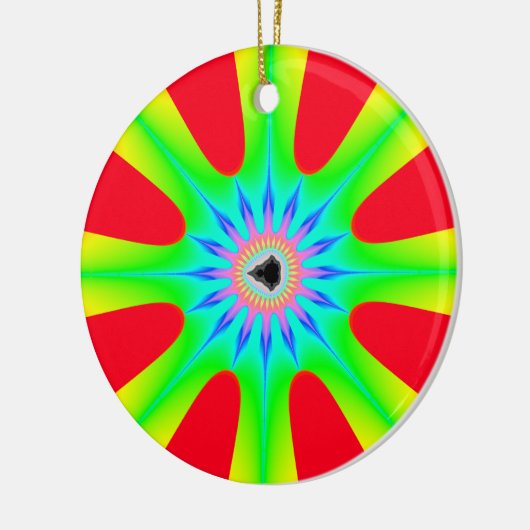 Star Kerstfractal Keramisch Ornament (Links)