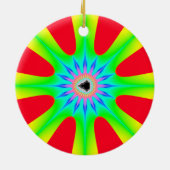 Star Kerstfractal Keramisch Ornament (Achterkant)