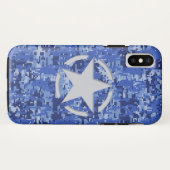 Star Label Decal Navy Blue Camo Case-Mate iPhone Case (Achterkant (horizontaal))