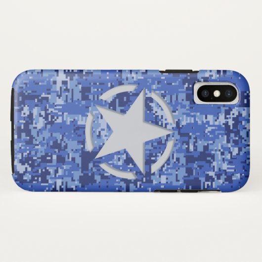 Star Label Decal Navy Blue Camo Case-Mate iPhone Case (Achterkant (horizontaal))