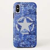 Star Label Decal Navy Blue Camo Case-Mate iPhone Case (Achterkant)