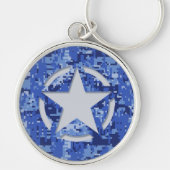 Star Label Decal Navy Blue Camo Sleutelhanger (Voorkant)