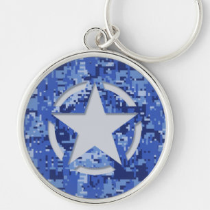Star Label Decal Navy Blue Camo Sleutelhanger