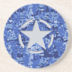Star Label Decal Navy Blue Camo Zandsteen Onderzetter
