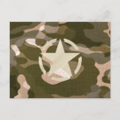 Star-Label op Burlap Camouflage Style Briefkaart (Voorkant)