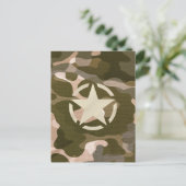 Star-Label op Burlap Camouflage Style Briefkaart (Staand voorkant)