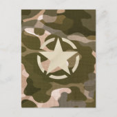 Star-Label op Burlap Camouflage Style Briefkaart (Voorkant)