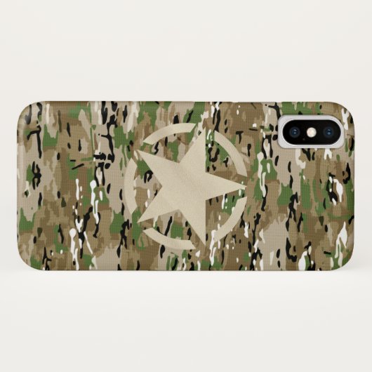 Star-Label op Burlap Camouflage Style Case-Mate iPhone Case (Achterkant (horizontaal))