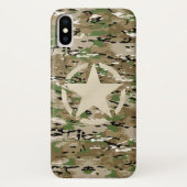 Star-Label op Burlap Camouflage Style Case-Mate iPhone Case (Achterkant)