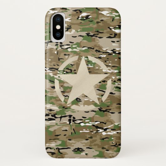 Star-Label op Burlap Camouflage Style Case-Mate iPhone Case (Achterkant)