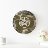 Star-Label op Burlap Camouflage Style Grote Klok (Huis)