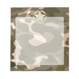 Star-Label op Burlap Camouflage Style Notitieblok