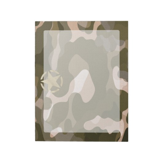 Star-Label op Burlap Camouflage Style Notitieblok (Linkerzijde)