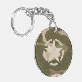 Star-Label op Burlap Camouflage Style Sleutelhanger (Voorkant Links)