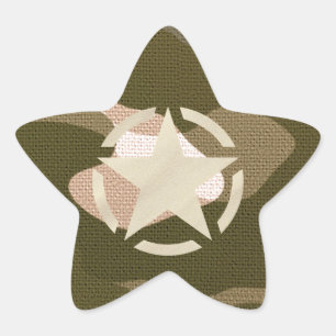 Star-Label op Burlap Camouflage Style Ster Sticker