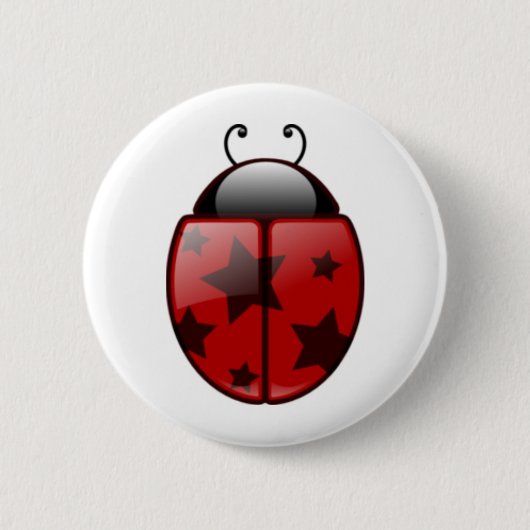 Star Ladybug, Ladybug met sterren Ronde Button 5,7 Cm (Voorkant)