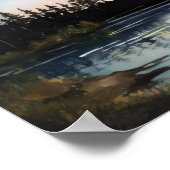 Star Lake Landschapsschilderij Kunst Print Poster (Hoek)