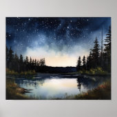 Star Lake Landschapsschilderij Kunst Print Poster (Voorkant)