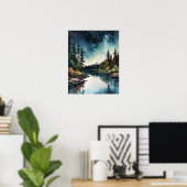 Star Lake Waterverf Landschapskunst Print Poster (Thuiskantoor)
