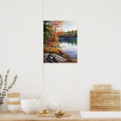 Star Lake Waterverf Landschapskunst Print Poster (Keuken)