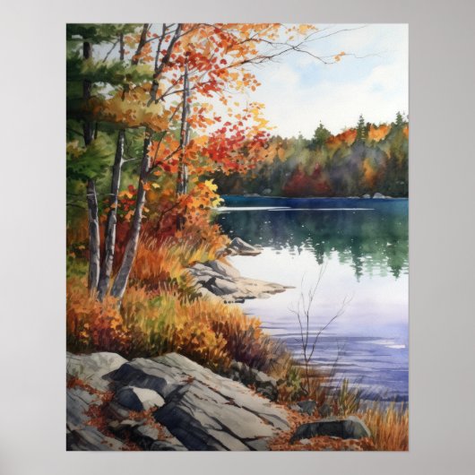 Star Lake Waterverf Landschapskunst Print Poster (Voorkant)