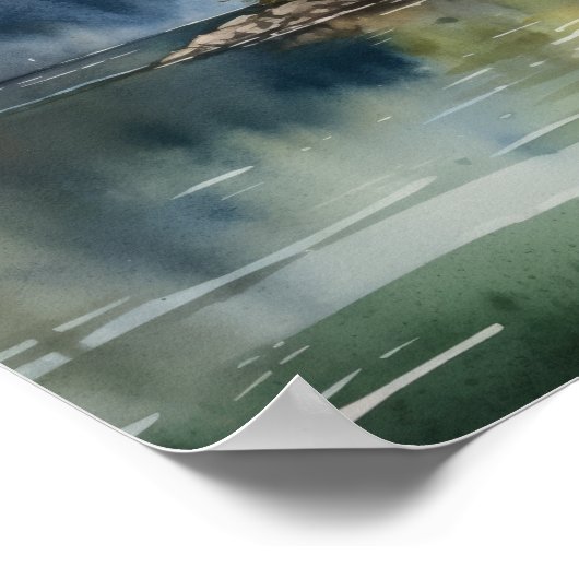 Star Lake Waterverf Landschapskunst Print Poster (Hoek)