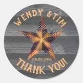 Star Lantern & Old Wood Rustin American Ronde Sticker (Voorkant)