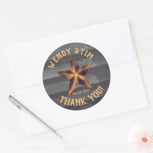 Star Lantern & Old Wood Rustin American Ronde Sticker (Envelop)
