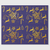 Star Leap Blauw inpakpapier (Vlak)