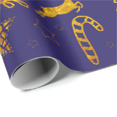 Star Leap Blauw inpakpapier (Rol Hoek)