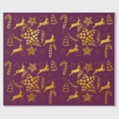 Star Leap Bourgondië inpakpapier (Vlak)